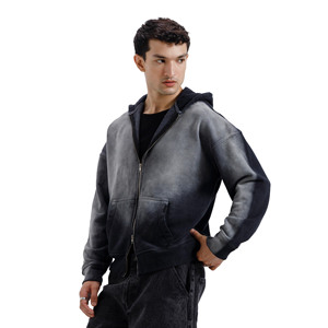 Sudadera con Capucha de Alta Calidad, 100% Algodón, Gruesa, con Cierre, Logotipo Personalizado en la Parte Delantera, Diseño de Bolsillo con Impresión Digital, Corte Holgado - Product Image 4