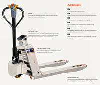 Chariot élévateur électrique certifié CE 1500 kg avec balance, batterie lithium-ion, OEM, pour entrepôt et logistique