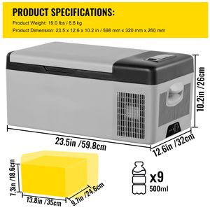 Frigorifero Portatile per Auto da 16 Qt, 12 Volt, con Intervallo di Raffreddamento 4-68F, Controllo App, 12/24V DC 110/240V AC, Modello Ace - Product Image 3