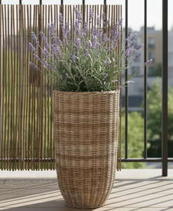 Panier à plantes haut en rotin naturel tissé à la main avec doublure en plastique imperméable, pot de plante décoratif pour intérieur et extérieur, fabriqué au Vietnam - Product Image 5