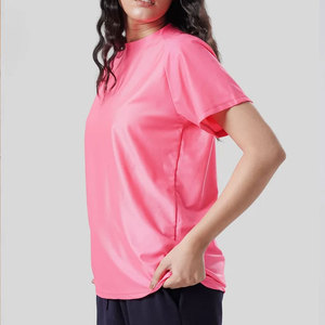 T-Shirt Athletic Running Gym Sportswear Plain Custom Logo Short Sleeve Neck Workout Sports <b>Top</b> 100% Polyester Slim Fit Flare - Product Image 3