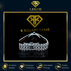 Montre de luxe automatique analogique résistante à l'eau en acier inoxydable avec bracelet en acier inoxydable et saphir, ornée de diamants Moissanite à quartz - Product Image 5