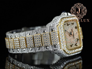 Montre de luxe haut de gamme en acier inoxydable avec diamants Moissanite, style Hip Hop, pour homme, idéale pour les soirées, clubs et festivals - Product Image 4