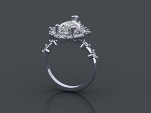Premium Gold Silver Women <b>Ring</b> Yellow White Rose Finish Moissanite CVD Colour Stone <b>CZ</b> EGL VVS2 D Pear Round 3.95 CTS VS1 - Product Image 1