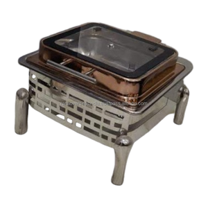 Meilleures ventes Ensembles de chauffe-plats traditionnels en acier inoxydable plaqués cuivre et chauffe-buffets Forme et taille personnalisées - Product Image 6