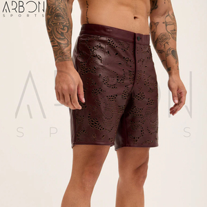 Nouveauté : Shorts en cuir haute performance pour hommes, qualité supérieure, motif Paisley découpé au laser, par un fournisseur de premier plan - Product Image 2