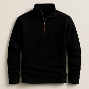 Men's Women's Casual Half Zip Sweatshirt Oversized <b>Mock</b> <b>Neck</b> Plain Cotton Streetwear <b>Top</b> - Product Image 6