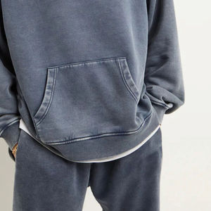 Sweat à capuche vierge en coton lourd 410g, coupe classique, personnalisable, pour l'hiver, avec lavage vintage à l'acide, numérique, écologique et à séchage rapide, vente en gros - Product Image 5