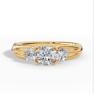 Anillo Premium con Diamante Cultivado en Laboratorio de Corte Redondo Brillante, Oro de 18K, Venta al Por Mayor, Fabricante y Proveedor de Joyería Fina OEM - Product Image 1