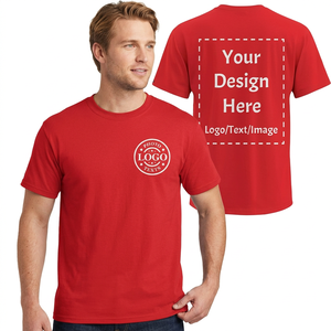 Camiseta Roja Personalizada con Cuello Redondo para Hombre, 100% Algodón Orgánico, Impresión a Doble Cara, Ecológica, Ropa Promocional, Uniformes para Adultos, Regalos - Product Image 2