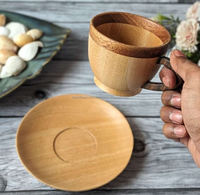 Tasse à thé en bois artisanale écologique, ensemble de vaisselle naturelle, design américain moderne et vintage, cadeau d'anniversaire pour les amateurs de thé