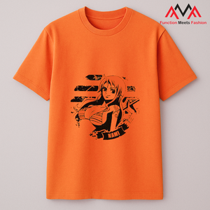 Camiseta Naranja de Punto Regular con Estampado (Estampado Gráfico) Casual / Streetwear / Playa 95% algodón + 5% elastano - Product Image 5
