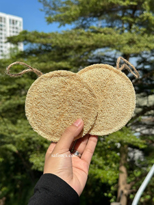 Natural Loofah Scrubber Pad Exfoliating Bath Sponge, kitchen cleaning pad Custom Size OEM Packaging - Product Image 5