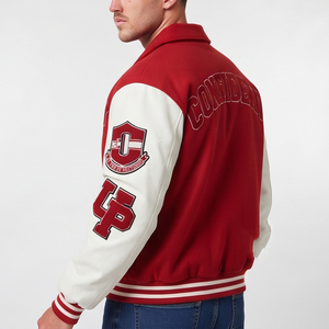 Wholesale Letterman Chenille Embroidery Varsity <b>Jacket</b> <b>Men</b> Button Down <b>Leather</b> Sleeve Varsity <b>Jackets</b> <b>Men's</b> Winter Varsity Coat - Product Image 5