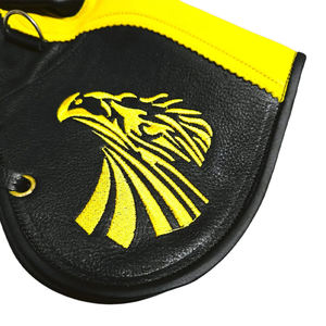 Gants de fauconnerie respirants en coton et cuir pour oiseaux et piégeurs de faucons - Couleurs et logos personnalisables - Product Image 6