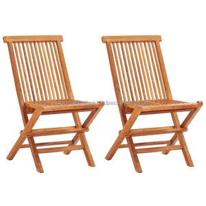 Silla plegable de madera de teca para jardín exterior - Product Image 4