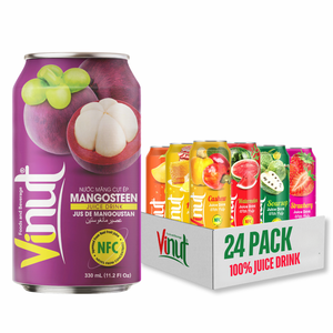 Bebida de jugo de mangostán de VINUT 330ml Sin azúcar y refrescante Precio de fábrica Etiqueta privada Vietnam - Product Image 1