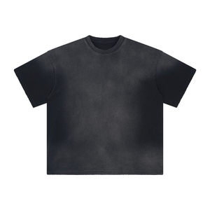 T-shirt léger et fin à manches courtes pour homme, délavé à l'acide, avec impression de logo personnalisé, vente en gros, motif uni, logo personnalisé, style vintage - Product Image 5
