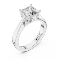 Bague de fiançailles classique en or 14 carats plaqué or, sertie d'un diamant moissanite taille radiant, monture à griffes, luxe, pour femme, mariage, fête, troisième anniversaire
