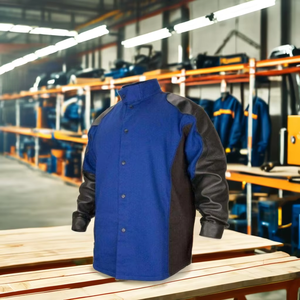 Chaquetas de Soldadura al por Mayor con Delantal de Cuero de Vaca, Resistentes al Fuego y a las Llamas, para Soldadores, Chaqueta de Soldadura de 2 Piezas - Product Image 4