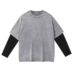 เสื้อผ้าผู้ชายสไตล์วินเทจสีสันสดใส ลวดลายปั๊มร้อน ด้านหน้าถักแบบลำลอง ผ้าฝ้าย 100% ป้องกันรอยยับ ดีไซน์ทันสมัย - Product Image 1