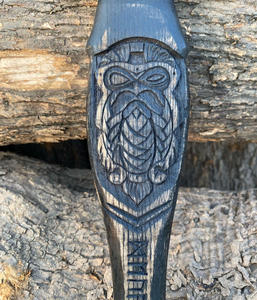 Mortal Blades Marteau de Thor Viking unique fait main en acier à haute teneur en carbone avec manche en bois de hickory gravé, Marteau de toiture, DIY OEM - Product Image 4