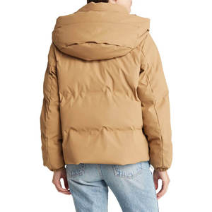 Puffer <b>Jacket</b> <b>Women's</b> Winter Coat Thick Polyester Wadding Zipper Closure Casual Loose Fit Solid Color Windproof Short Length - Product Image 3