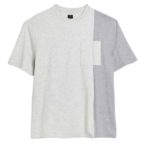Suéteres de moda para hombre 2023, jerséis informales de manga corta con cuello redondo, jersey de retazos de bloque de Color, camisetas personalizadas - Product Image 4