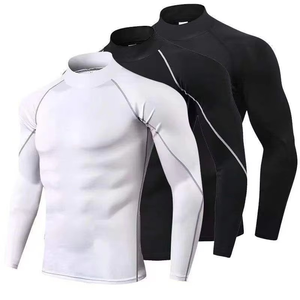 Wholesale Custom Soft Highneck Long Sleeve Fitted <b>Compression</b> <b>Shirt</b> <b>Men</b> UPF50 Breathable Quick Dry Fitness Gym <b>Shirt</b> - Product Image 6