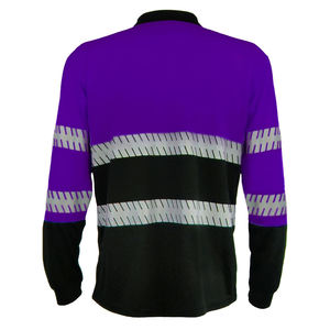 Camisa de seguridad reflectante de manga larga con logotipo personalizado al por mayor, ropa de trabajo de alta visibilidad en neón para paisajismo y trabajos al aire libre - Product Image 3