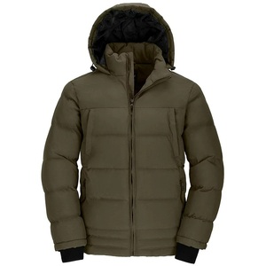 Chaqueta acolchada de invierno para hombre con estampado personalizado OEM, abrigos de lona con cuello levantado, chaqueta acolchada de invierno cálida con burbujas para hombre - Product Image 1