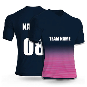 Camiseta de Fútbol Roja Personalizada con el Número 17, Impresión Sublimada, Cuello en V, Manga Corta, Uniforme Unisex para Adultos, Absorbe la Humedad - Product Image 4
