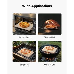 Grande Pietra per Pizza Rettangolare in Cordierite 16 X 14 X 0.6 Pollici, Resistente al Calore fino a 1450 Fahrenheit, con Raschietto per Pietra Refrattaria - Product Image 6