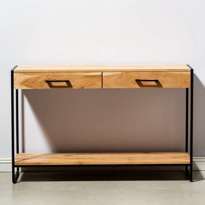 Consola de Escritorio de Madera con Dos Cajones Vandana Sierra Grand Industrial, Mueble Moderno de Estilo Contemporáneo - Product Image 6