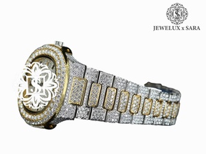 Montre de luxe à cadran romain automatique de qualité supérieure avec diamants Mossiante pour hommes, disponible pour l'exportation - Product Image 3