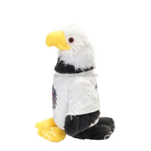 Plush Eagle Stuffed Animal Toy With White Shirt And <b>Black</b> <b>Wings</b> 31cm-50cm For Kids 2 To 4 Years Unisex - Product Image 1