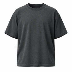 Camiseta Gráfica Personalizada de Algodón 100% de Alto Gramaje con Lavado Mineral Estilo Retro y Efecto Desgastado, Corte Holgado para Hombre - Product Image 1