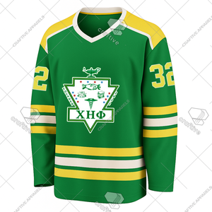 Maillot de hockey sur glace en maille de polyester Chi Eta Phi OEM maillot de hockey personnalisé par sublimation pour vêtements de sport d'équipe - Product Image 1
