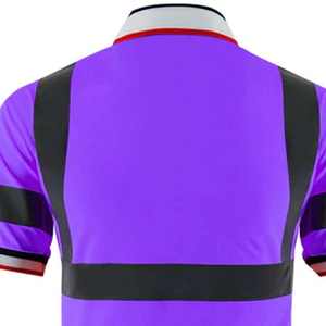 Camiseta Polo de Trabajo Estructurada 100% Poliéster al por Mayor para Trabajadores de Seguridad Vial, Bicolor Reflectante de Alta Visibilidad - Product Image 6