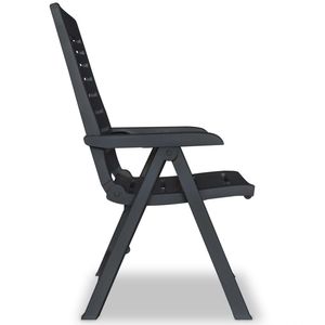 Juego de 4 Sillas Reclinables de Plástico Antracita, Muebles Plegables Estándar para Patio - Product Image 5