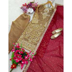 ชุด pent and dupatta พร้อมชุดโมติสำหรับใส่ทำงานปาร์ตี้หรือชุดพรหม - Product Image 4