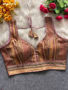 Premium Quality Jacquard with Zari Weaving Design Fully-Stitched <b>Blouse</b> Collection Manufacturer from Surat Indian Supplier - Product Image 2
