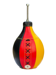Ballon de boxe en cuir véritable de haute qualité, fournisseur d'usine, sac de vitesse de boxe, logo personnalisé en relief, ballon d'entraînement LPB-0006 - Product Image 2