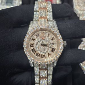 Reloj Bussdown de Lujo con Cristales de Zafiro y Moissanita, Completamente Cubierto de Piedras, de Acero Inoxidable, con Movimiento Automático, Estilo Hip Hop, Fabricación Personalizada - Product Image 1