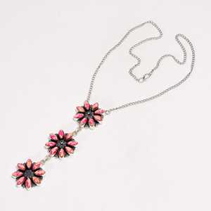Collier à trois fleurs en jaspe sédiment marin rose, en argent sterling, fait main, style bohème du Sud-Ouest, cadeau pour elle - Product Image 5