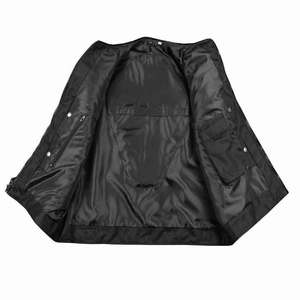Chaleco de Motocicleta de Cuero Genuino para Hombre, con Correa Lateral Ajustable, Cierre de Cremallera, Ropa Exterior Cortavientos para Conducir en Invierno - Product Image 4