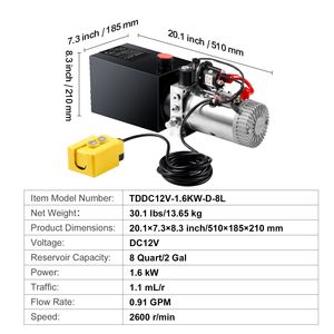 Pompa Idraulica a Singolo Effetto da 8 Quarti per Rimorchi Ribaltabili, Pressione Massima di Scarico 3200 PSI, Portata 0,91 GPM, Nuova - Product Image 4