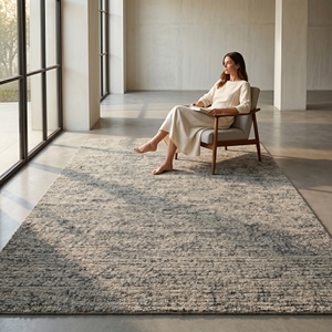 Alfombra Moderna Teñida a Mano con Diseño Tufted, Alfombra de Lana Gris para Sala de Estar de Lujo, Venta al Por Mayor - Product Image 5
