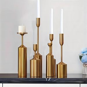 Handcrafted Solimo Gold Candle Holder Designer Metal <b>Tealight</b> Stand Rustic Home Decor & Gifting At Global Wholesale Export - Product Image 1