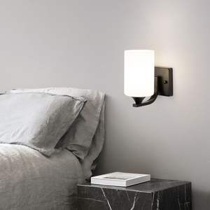 American Moder Style Indoor LED Wall Mount <b>Lamp</b> <b>Black</b> Matte White Glass Shade Farmhouse Bedroom <b>Bedside</b> Wall <b>Lamps</b> Wall Sconces - Product Image 4